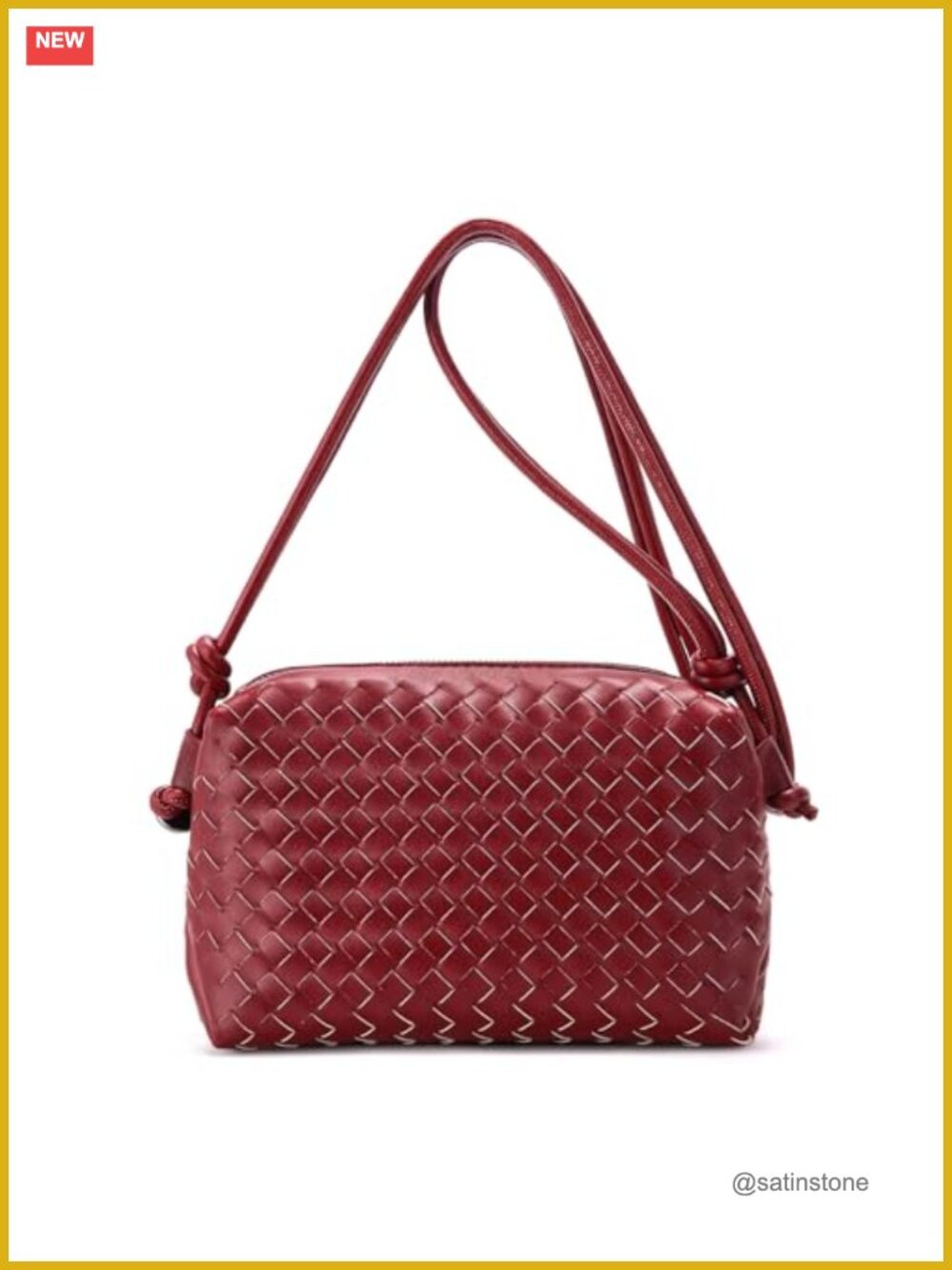 Woven Crossbody Bag for Women Vegan Leather Handbag